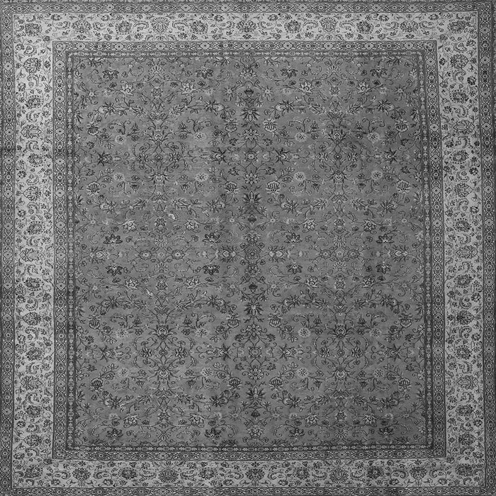Round Machine Washable Persian Gray Traditional Rug, wshtr1864gry
