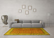 Machine Washable Persian Yellow Traditional Rug in a Living Room, wshtr1864yw