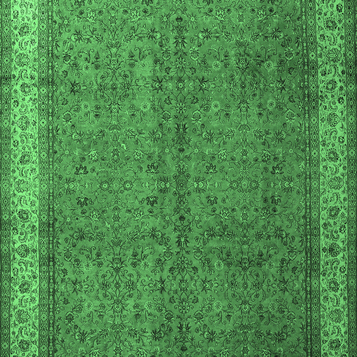 Machine Washable Persian Emerald Green Traditional Area Rugs, wshtr1864emgrn