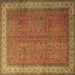 Square Machine Washable Persian Brown Traditional Rug, wshtr1864brn