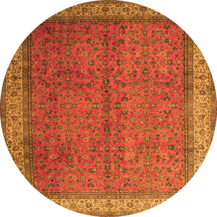 Square Persian Orange Traditional Rug, tr1864org