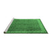 Sideview of Machine Washable Persian Emerald Green Traditional Area Rugs, wshtr1864emgrn