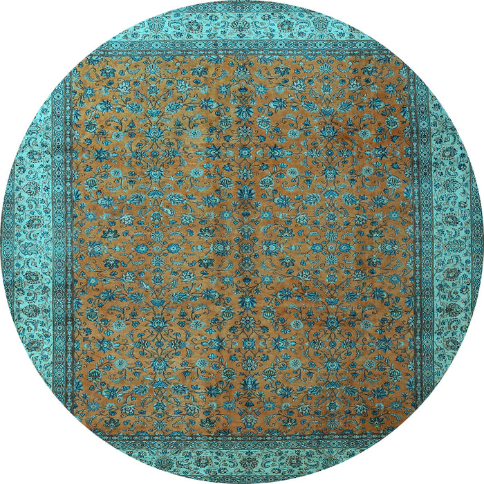Round Persian Light Blue Traditional Rug, tr1864lblu