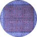 Round Persian Blue Traditional Rug, tr1864blu