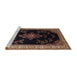 Sideview of Machine Washable Traditional Chocolate Brown Rug, wshtr1865