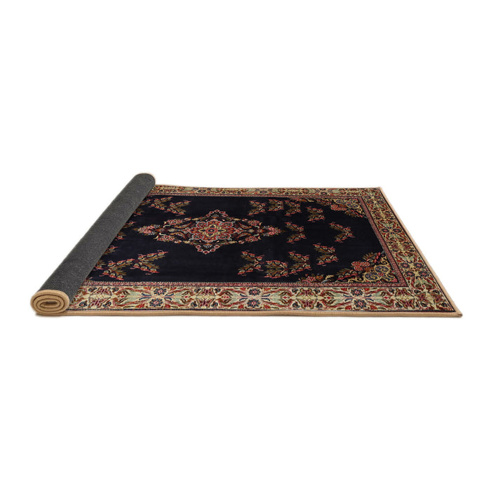 Sideview of Traditional Chocolate Brown Medallion Rug, tr1865