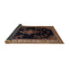 Sideview of Traditional Chocolate Brown Medallion Rug, tr1865