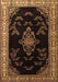 Machine Washable Medallion Brown Traditional Rug, wshtr1865brn