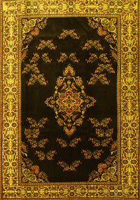 Medallion Yellow Traditional Rug, tr1865yw