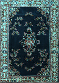 Medallion Light Blue Traditional Rug, tr1865lblu