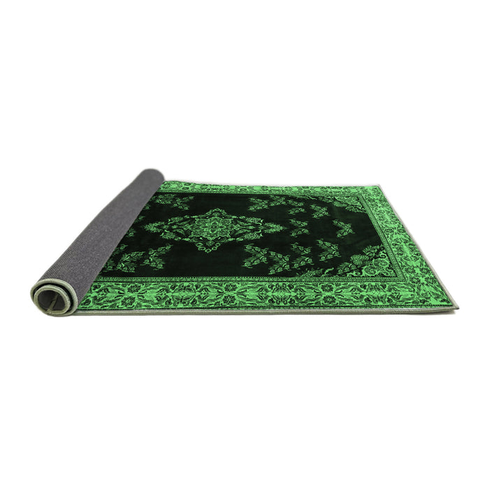 Sideview of Medallion Emerald Green Traditional Rug, tr1865emgrn