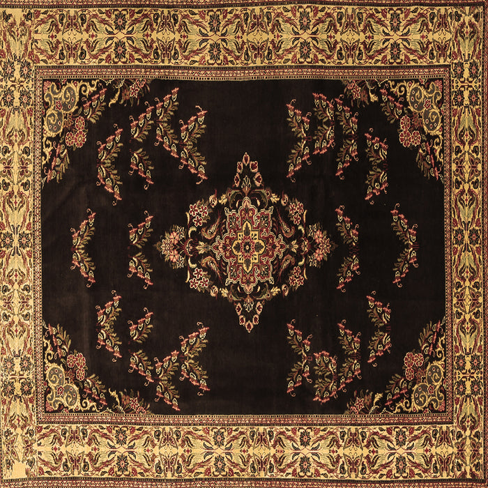 Square Medallion Brown Traditional Rug, tr1865brn