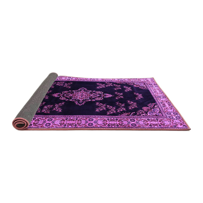 Sideview of Medallion Purple Traditional Rug, tr1865pur