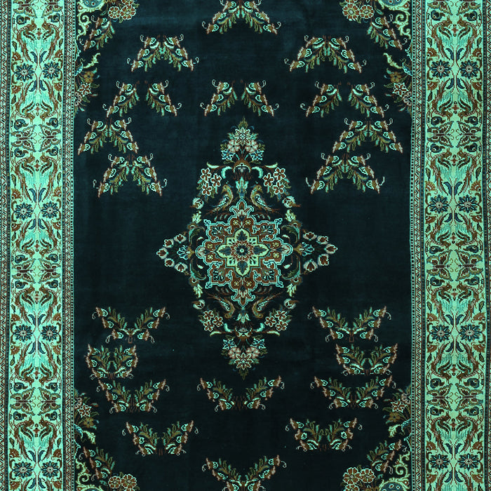 Medallion Turquoise Traditional Rug, tr1865turq