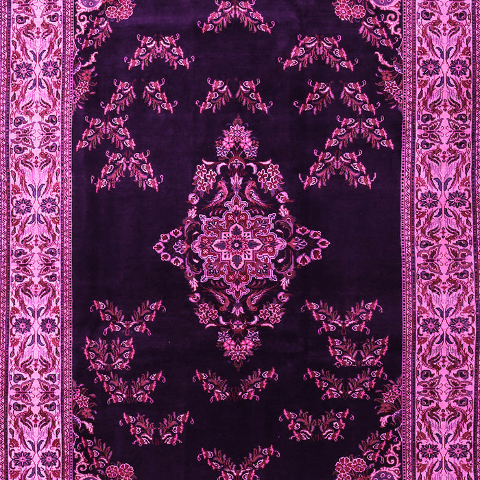Machine Washable Medallion Pink Traditional Rug, wshtr1865pnk