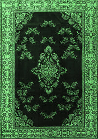 Medallion Emerald Green Traditional Rug, tr1865emgrn