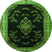 Machine Washable Medallion Green Traditional Area Rugs, wshtr1865grn