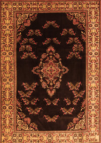 Medallion Orange Traditional Rug, tr1865org