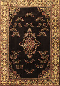 Medallion Brown Traditional Rug, tr1865brn