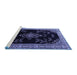 Sideview of Machine Washable Medallion Blue Traditional Rug, wshtr1865blu