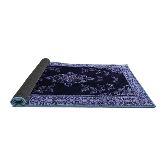 Sideview of Medallion Blue Traditional Rug, tr1865blu