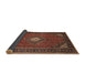 Sideview of Traditional Saffron Red Medallion Rug, tr1866