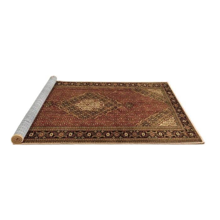 Sideview of Machine Washable Medallion Brown Traditional Rug, wshtr1866brn