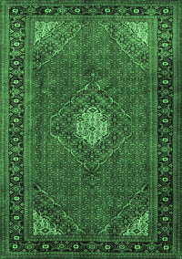 Medallion Emerald Green Traditional Rug, tr1866emgrn