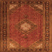 Serging Thickness of Medallion Orange Traditional Rug, tr1866org