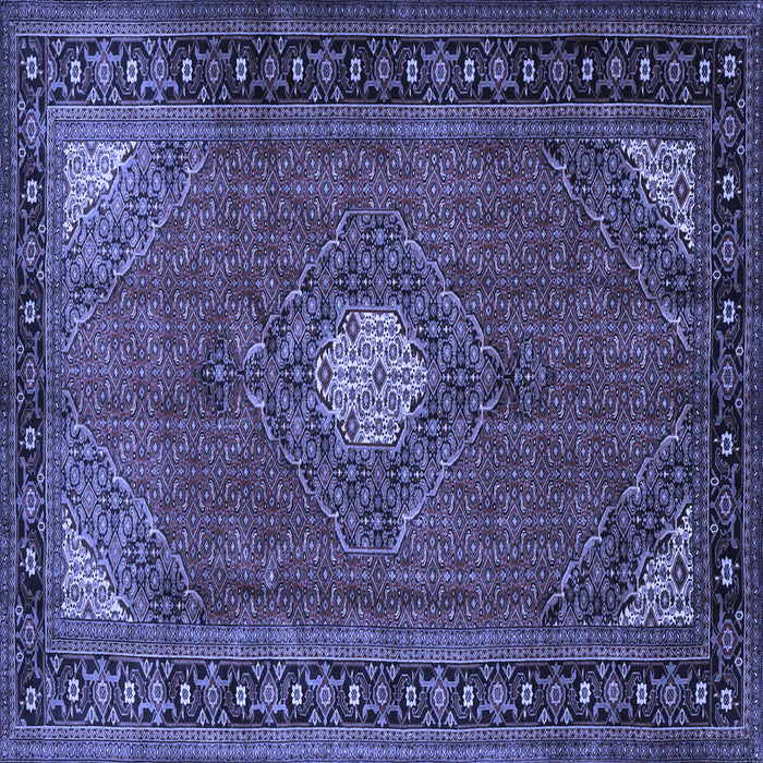 Square Medallion Blue Traditional Rug, tr1866blu