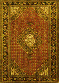 Medallion Yellow Traditional Rug, tr1866yw