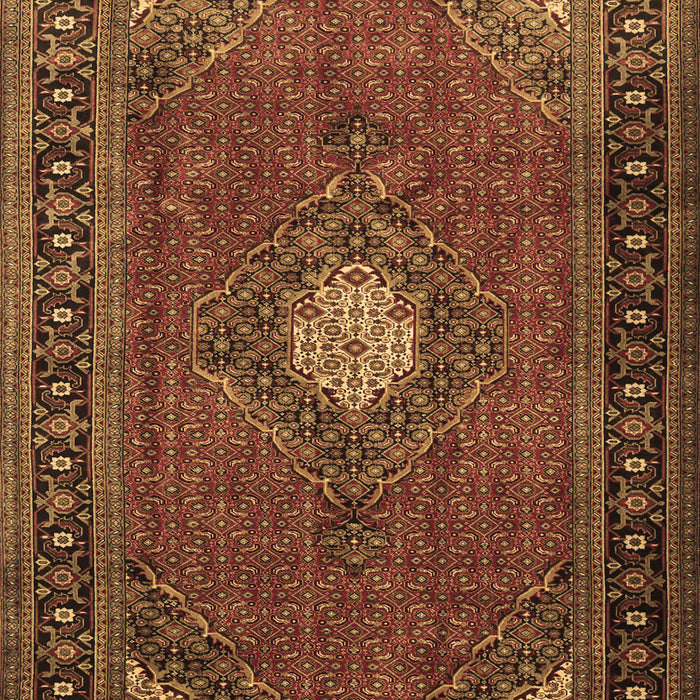 Machine Washable Medallion Brown Traditional Rug, wshtr1866brn