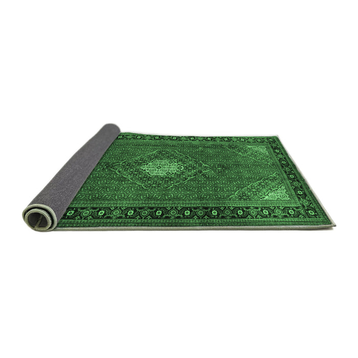 Sideview of Medallion Emerald Green Traditional Rug, tr1866emgrn