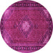 Round Medallion Pink Traditional Rug, tr1866pnk