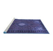 Sideview of Machine Washable Medallion Blue Traditional Rug, wshtr1866blu