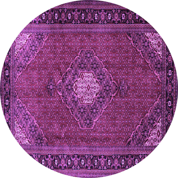 Round Medallion Purple Traditional Rug, tr1866pur