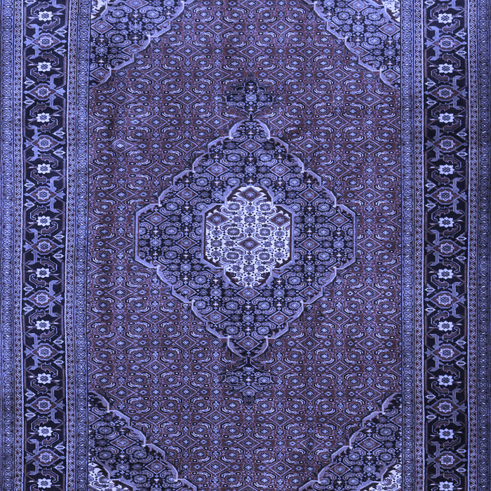 Machine Washable Medallion Blue Traditional Rug, wshtr1866blu