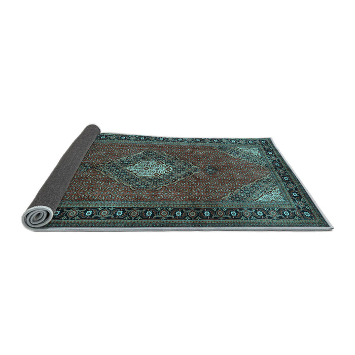 Sideview of Medallion Light Blue Traditional Rug, tr1866lblu