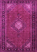 Machine Washable Medallion Pink Traditional Rug, wshtr1866pnk