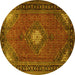 Round Medallion Yellow Traditional Rug, tr1866yw