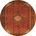 Square Medallion Orange Traditional Rug, tr1866org