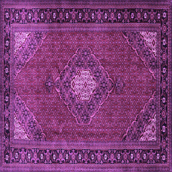 Square Machine Washable Medallion Purple Traditional Area Rugs, wshtr1866pur