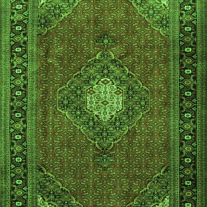 Serging Thickness of Machine Washable Medallion Green Traditional Area Rugs, wshtr1866grn
