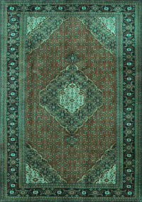 Medallion Turquoise Traditional Rug, tr1866turq