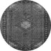 Square Medallion Gray Traditional Rug, tr1866gry