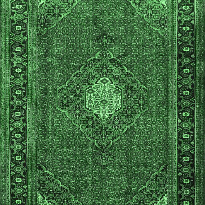 Machine Washable Medallion Emerald Green Traditional Area Rugs, wshtr1866emgrn