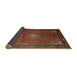 Sideview of Traditional Saffron Red Medallion Rug, tr1867