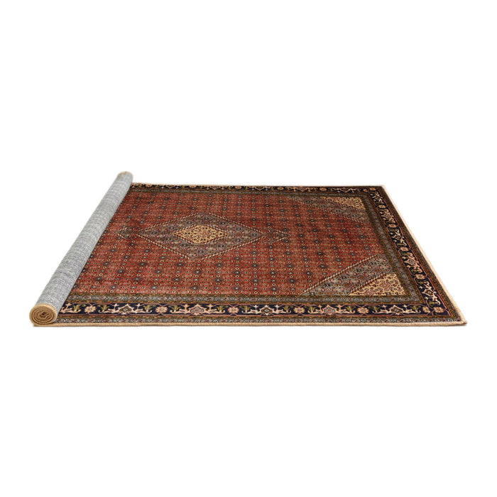 Sideview of Machine Washable Traditional Saffron Red Rug, wshtr1867