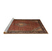 Sideview of Machine Washable Traditional Saffron Red Rug, wshtr1867