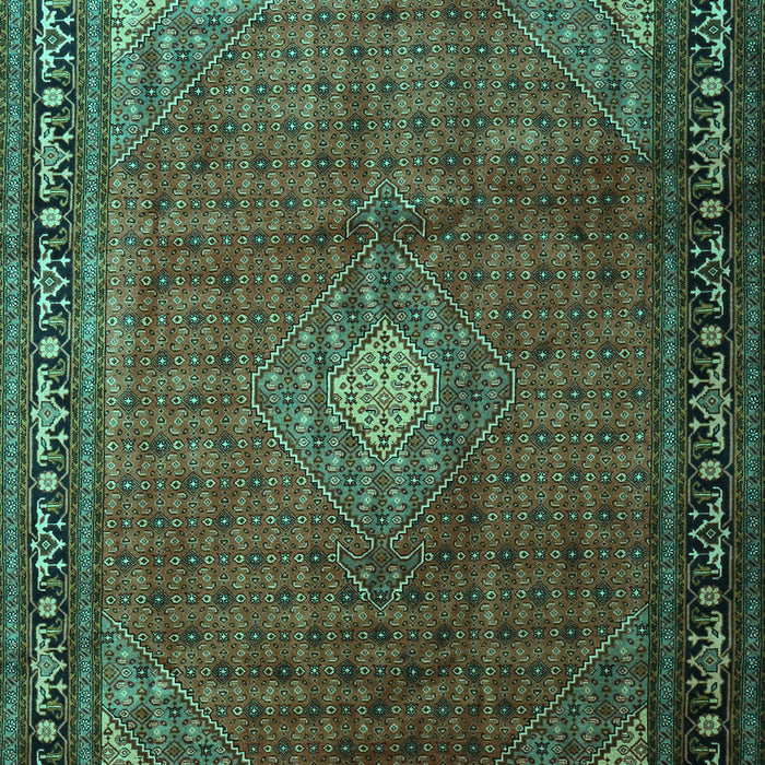 Medallion Turquoise Traditional Rug, tr1867turq